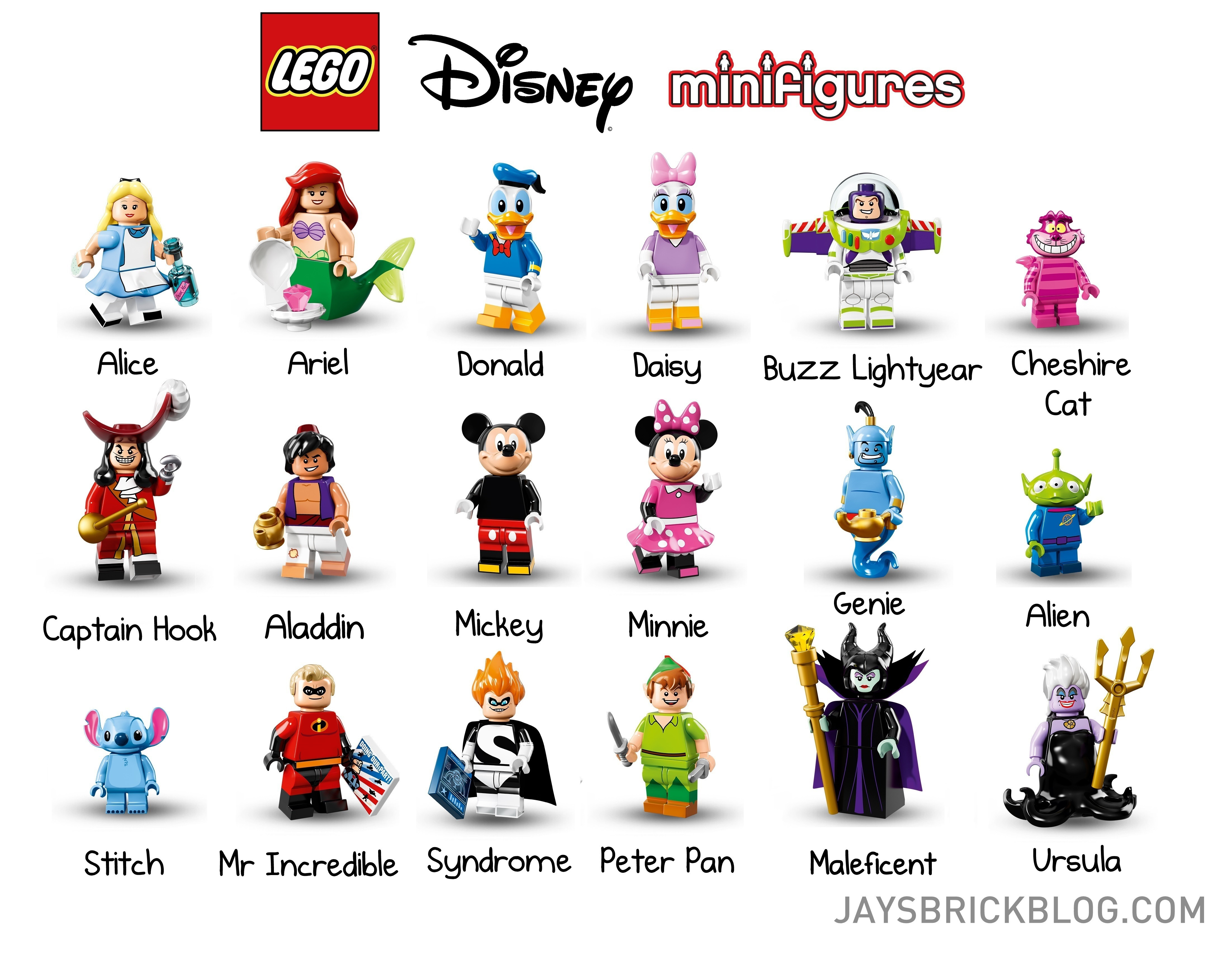 Official reveal of the LEGO Disney Minifigures