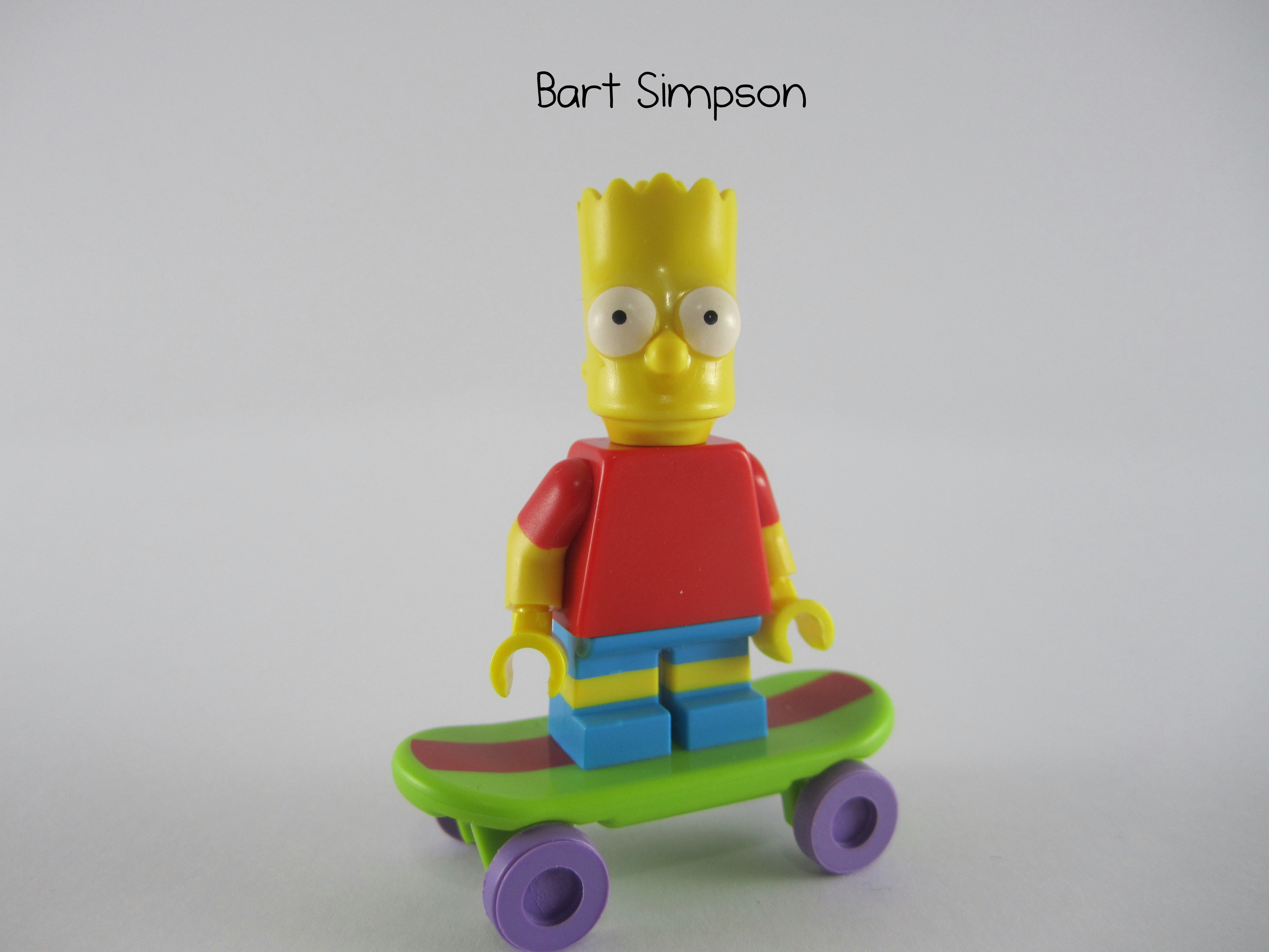 Bart Simpson WIth Skateboard The Simpsons Brick Minifigure Keyring 
