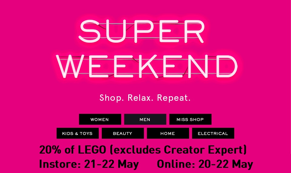 Myer May Super Weekend 20 percent off LEGO