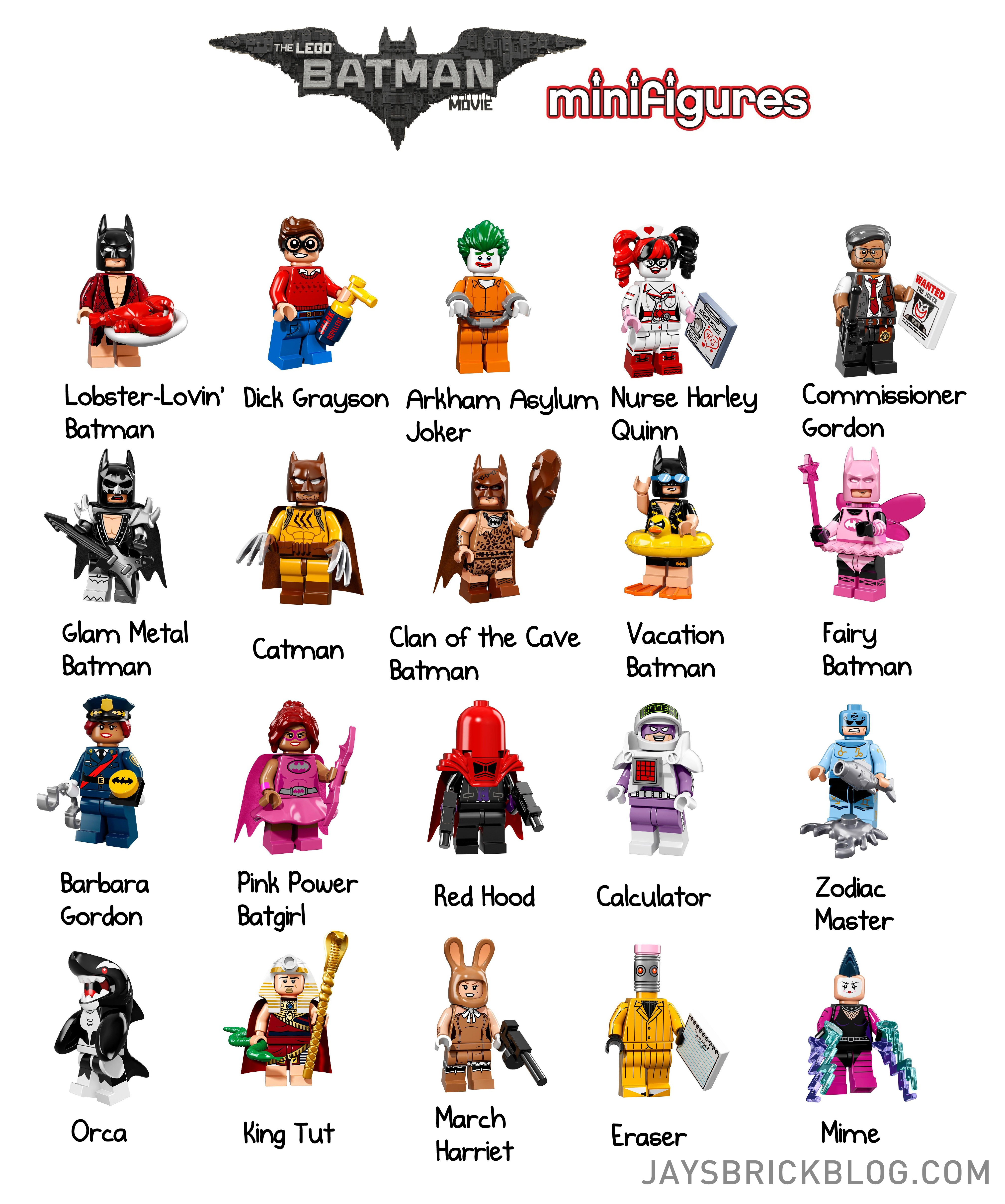 LEGO BATMAN MOVIE minifigura SERIE 1-20 tutti in magazzino scegli la tua figura 