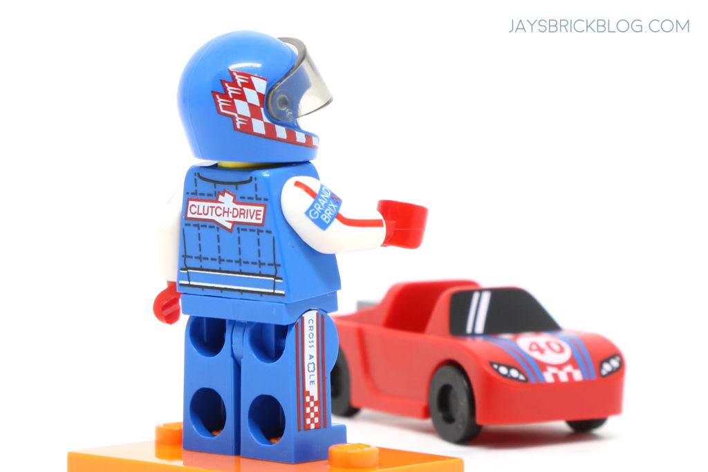 Lego série 18 voiture de course Guy figurine