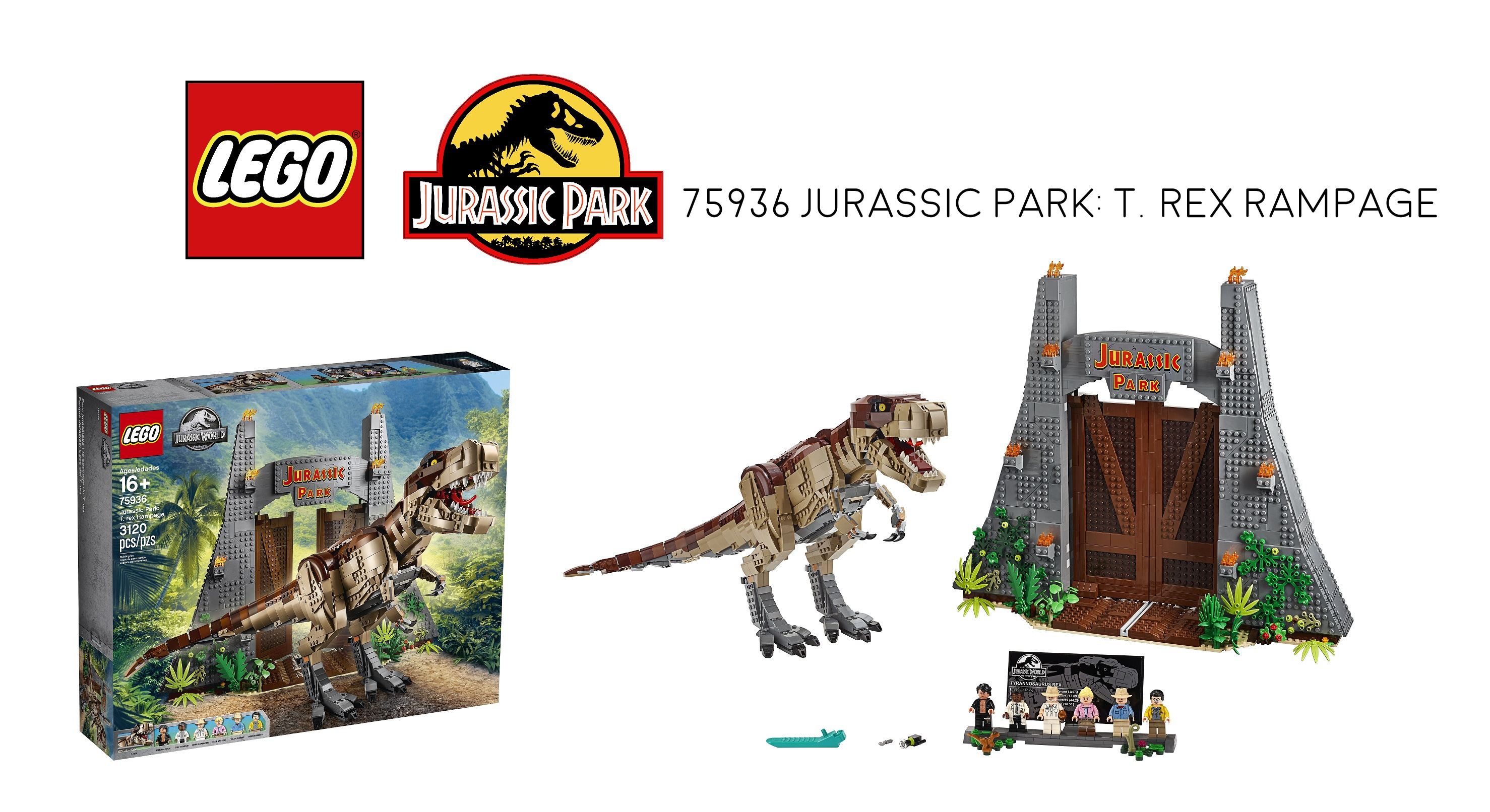 Rex Rampage 3120 Pieces Compatible Jurassic World Jurassic Park T 