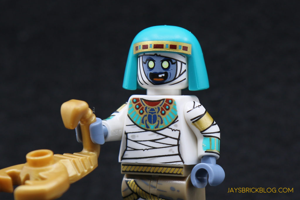 Lego New Dark Turquoise Minifigure Headgear Nemes Gold and Dark Red Trim Mummy 