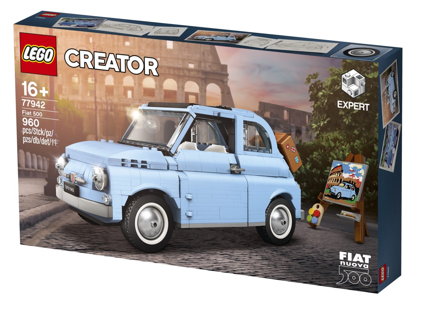 LEGO 77942 Fiat 500 Blue Box Front