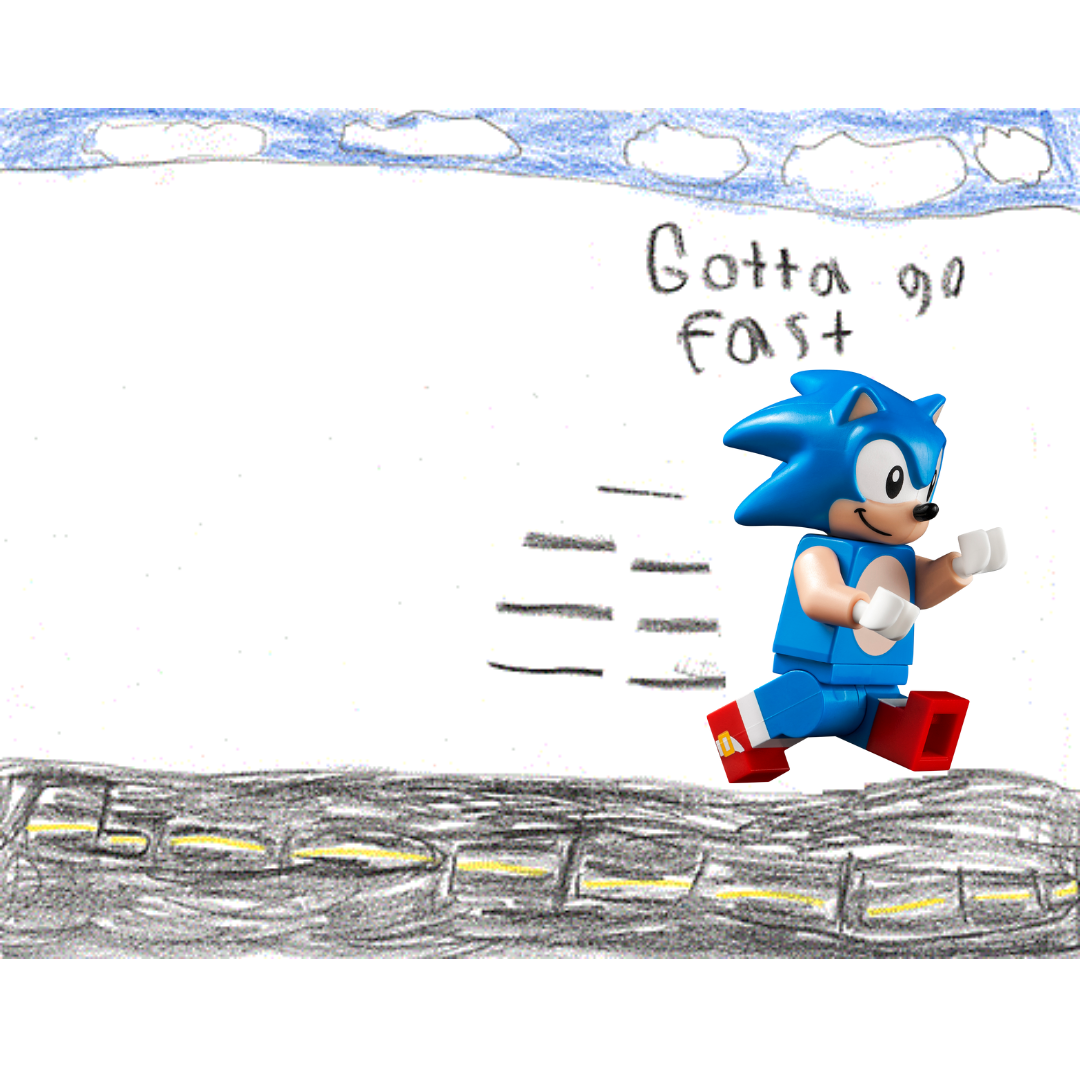 Gotta Go Fast Meme Sonic Minifigure