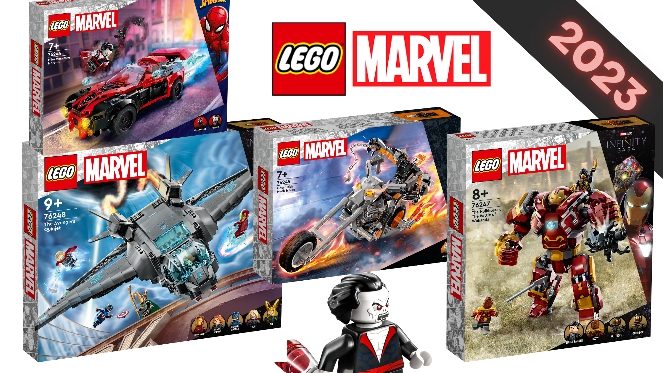 First look at LEGO Marvel 2023 sets featuring Morbius, Ghost Rider, another  Hulkbuster, another Quinjet and more! - Jay's Brick Blog