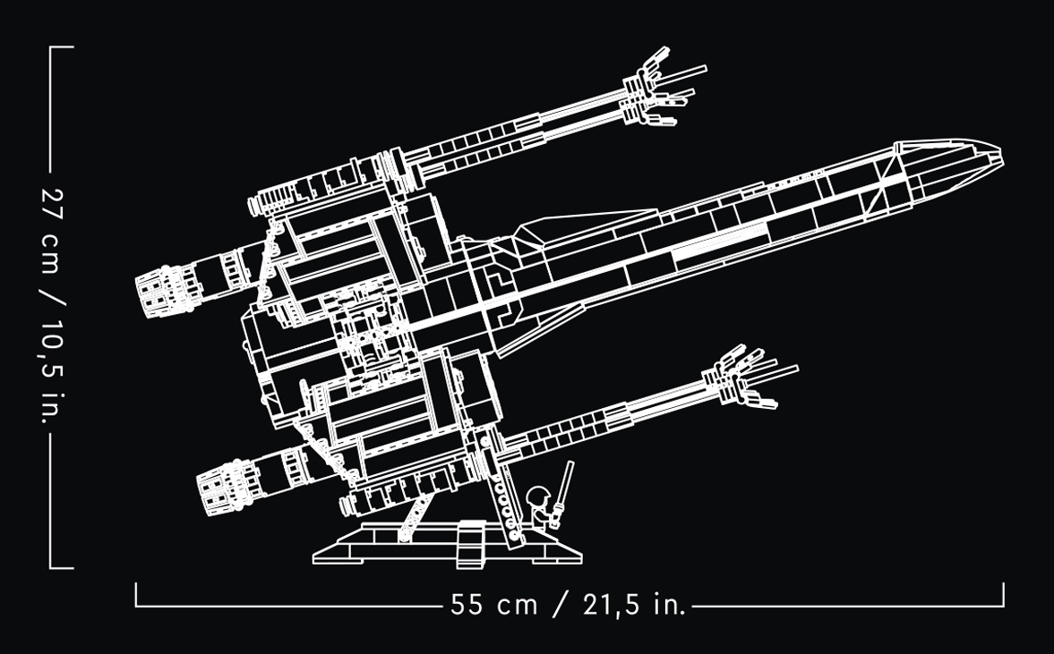 75355 UCS X wing Starfighter Dimensions