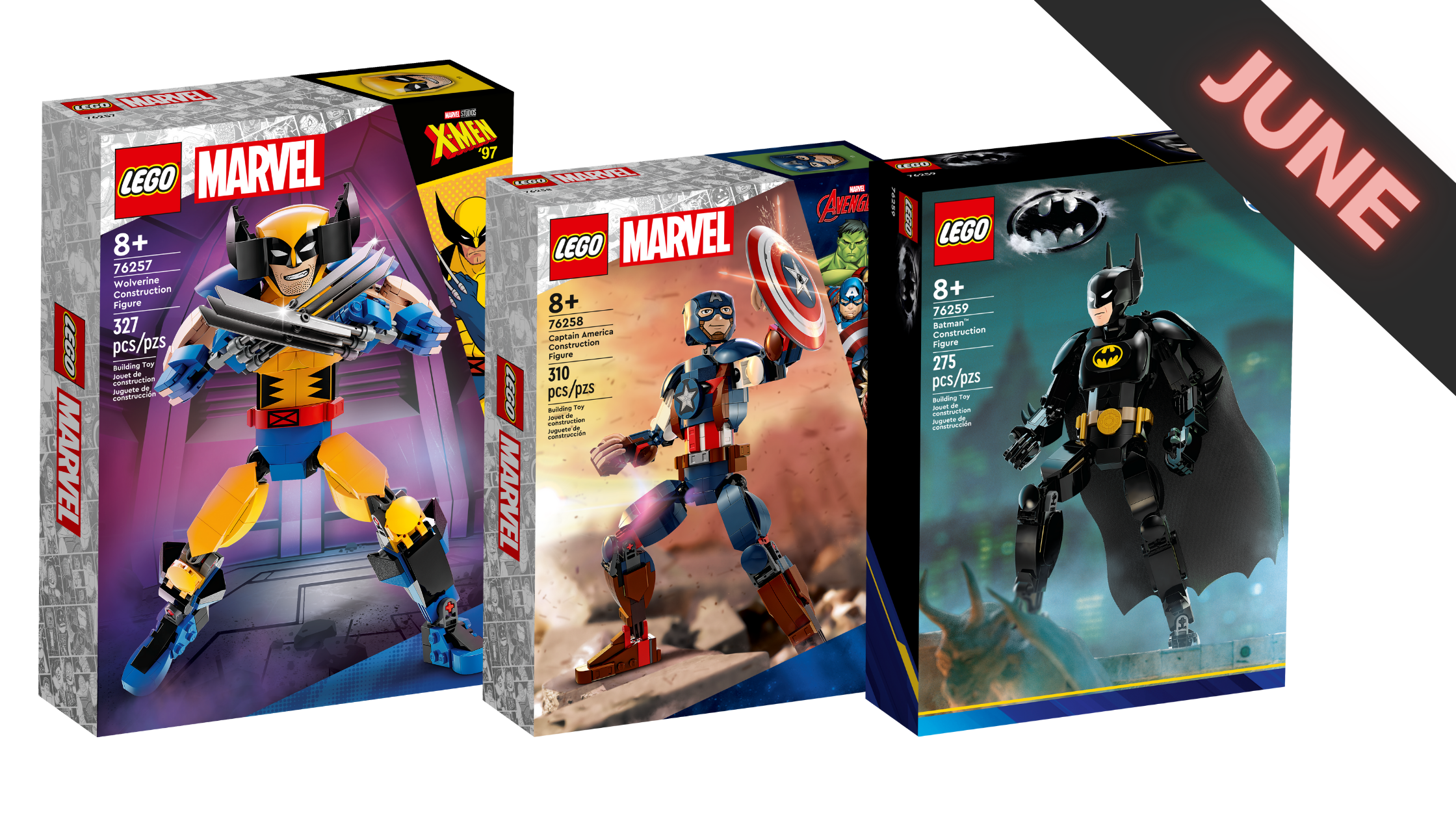 LEGO Batman, Wolverine and Captain America Construction figures